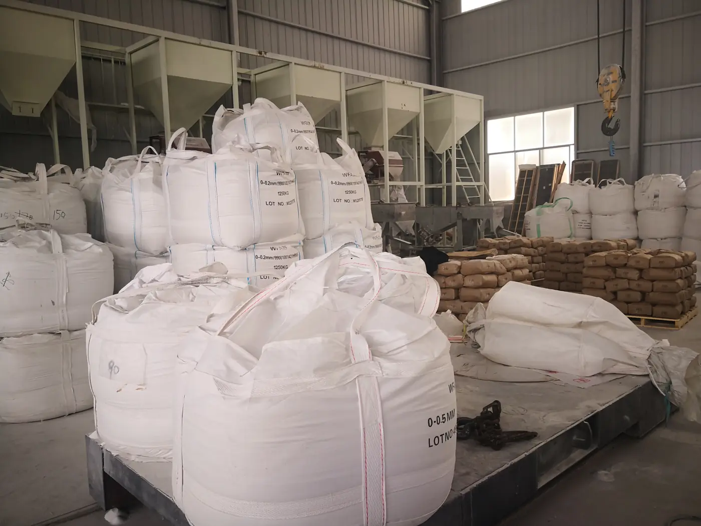 Finished abrasive goods stored in the warehouse